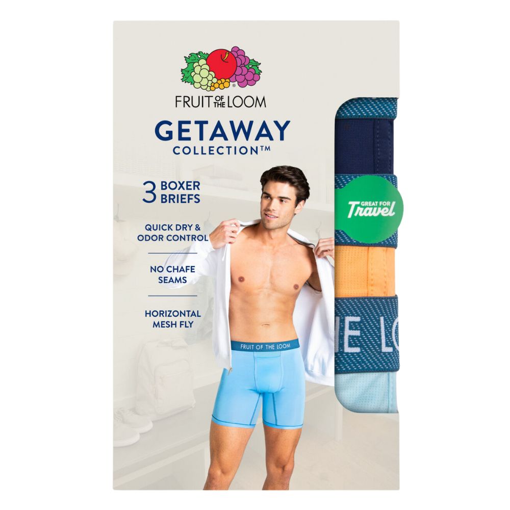 Fruit Of The Loom Boxers Briefs Getaway Colletion 3 Pack