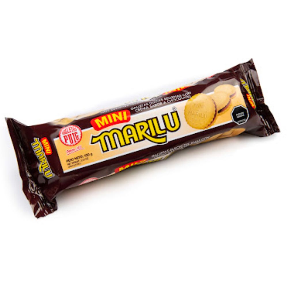Galletas Mini Marilu Puig Rellenas Con Crema Sabor a Chocolate 100 grs