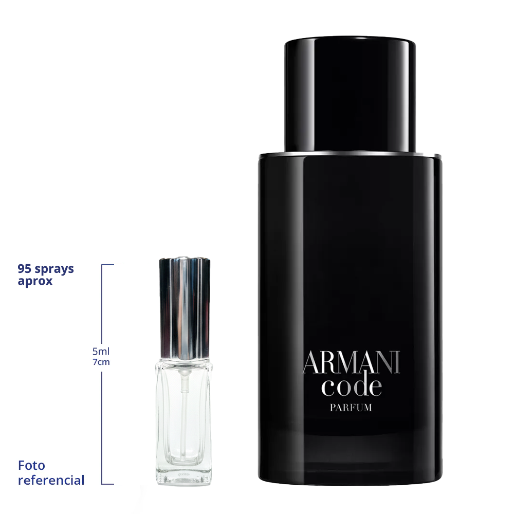 Giorgio Armani Code Decant Travel Size 5ml y 10ml de 75 a 150 Sprays Aprox Eau De Toilette For Men