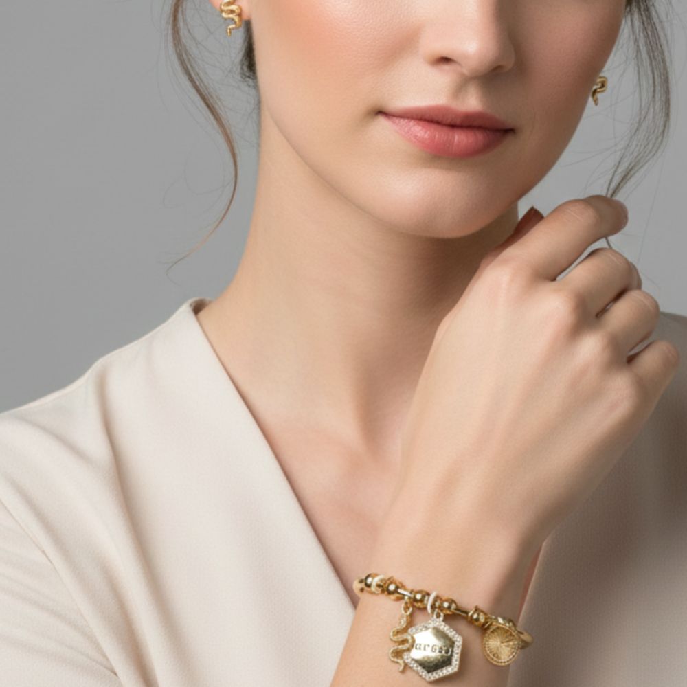 Guess Set De Pulsera Y Zarcillos Snake