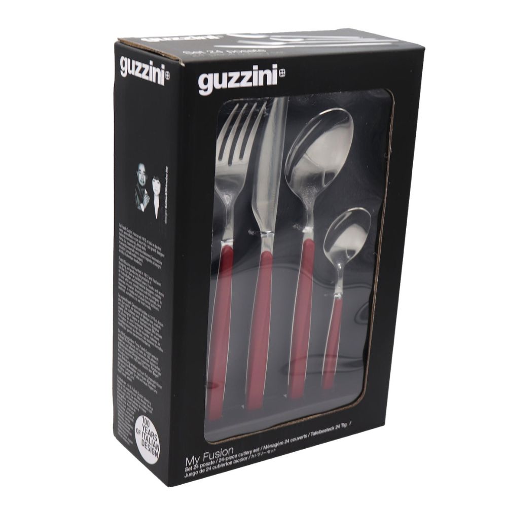 Guzzini Set De Cubiertos My Fusión 24 Pzas Color Red