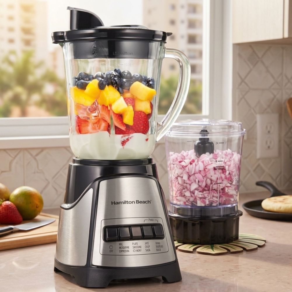 Hamilton Beach® Licuadora Power Elite® con Picador 2 en 1 - 12 Funciones Con Vaso de Vidrio