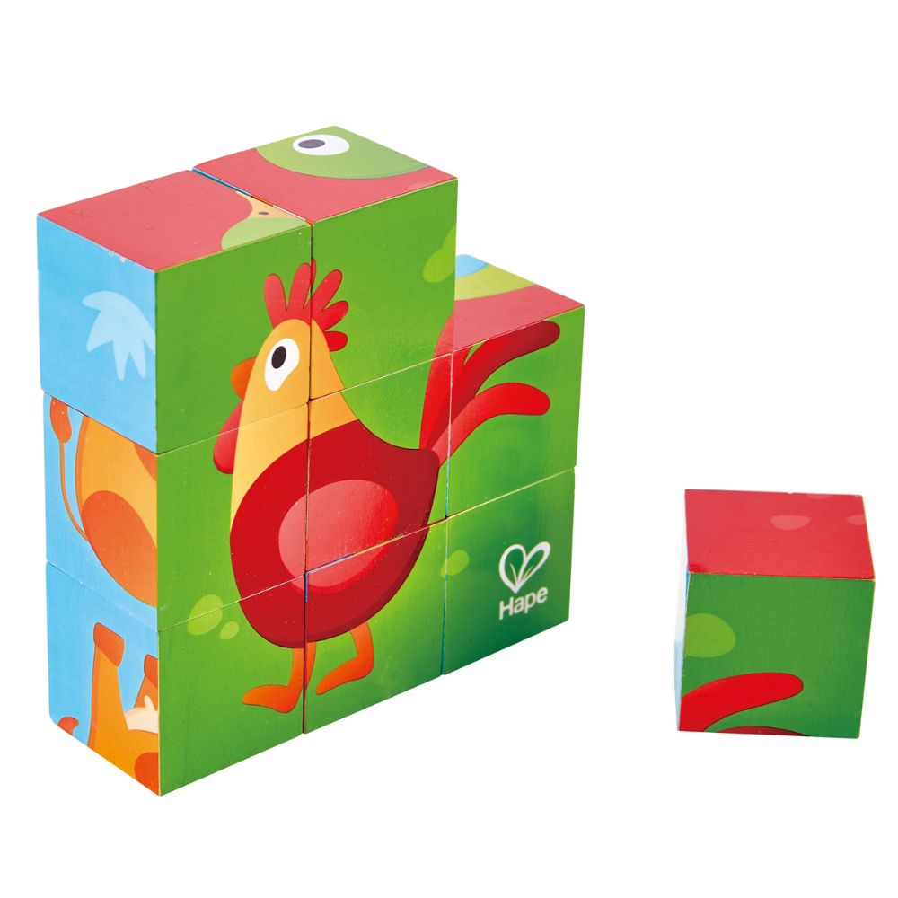 Hape Farm Animal Block Puzzle 9 piezas 2-4 años