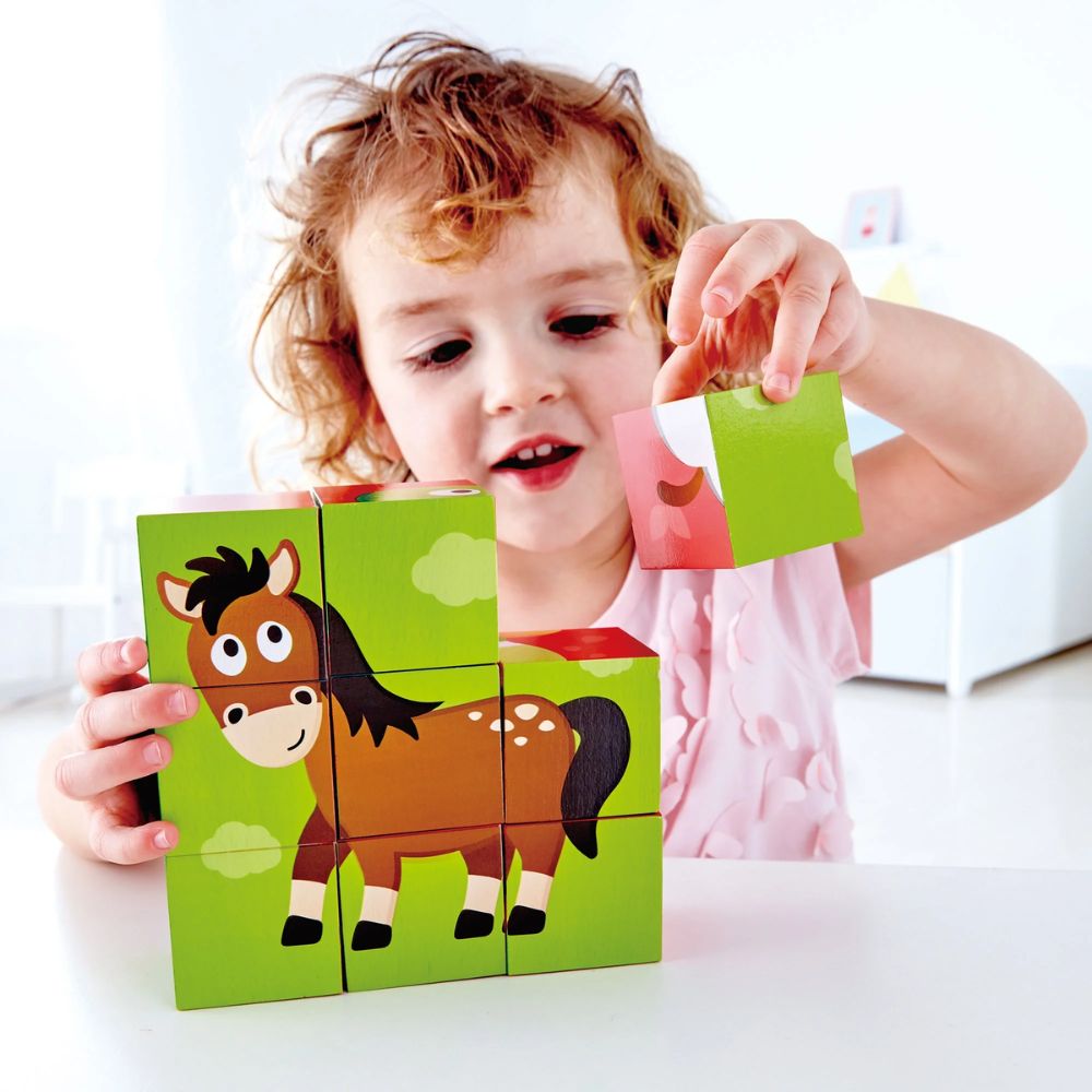 Hape Farm Animal Block Puzzle 9 piezas 2-4 años