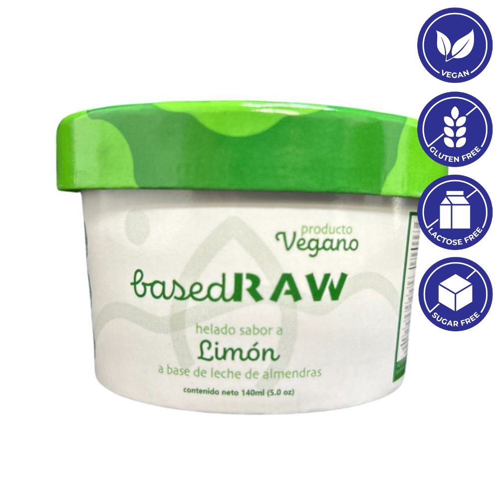 Helado Vegano de Limon BasedRaw a Base de Leche de Almendras 130ml