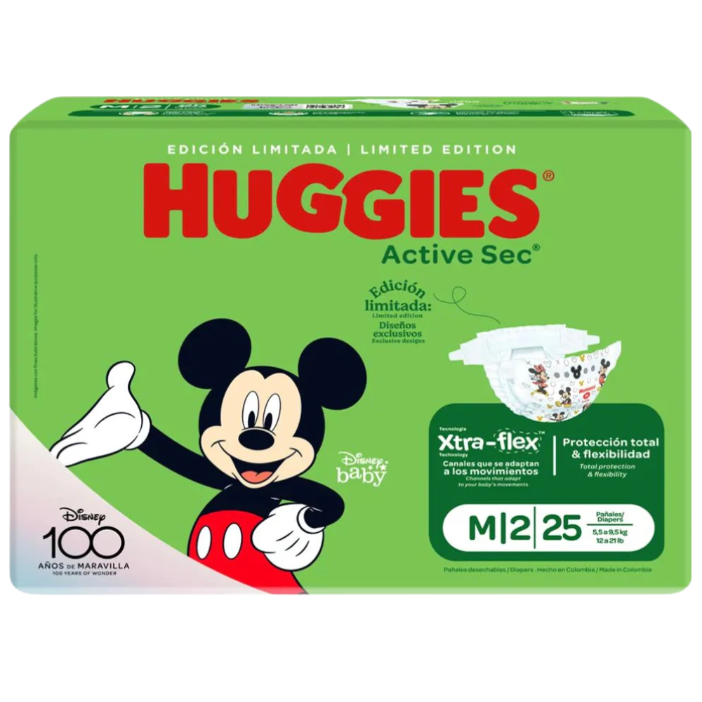 Huggies Pañal Disney Active Sec M 25und