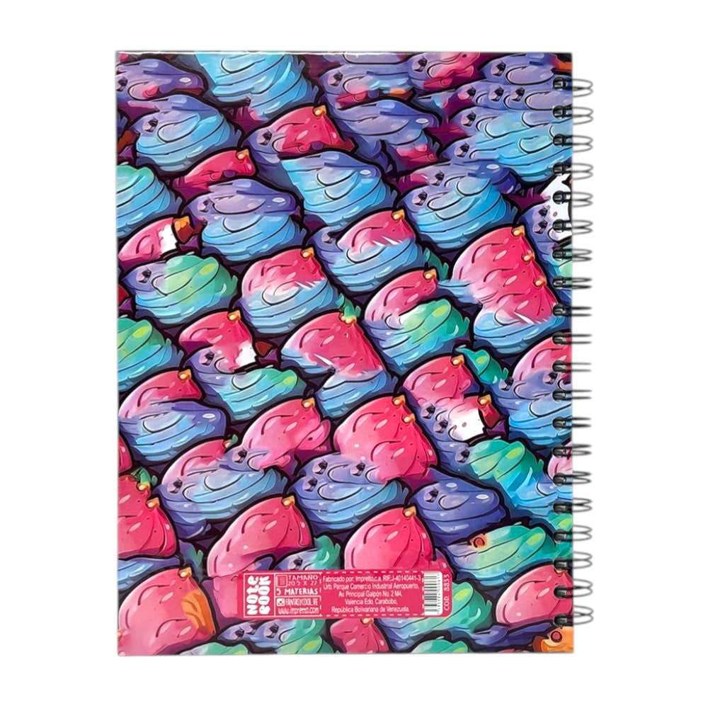 Fantasy Notebook Cuaderno 5 Materias Tapa Dura Diseños Surtidos