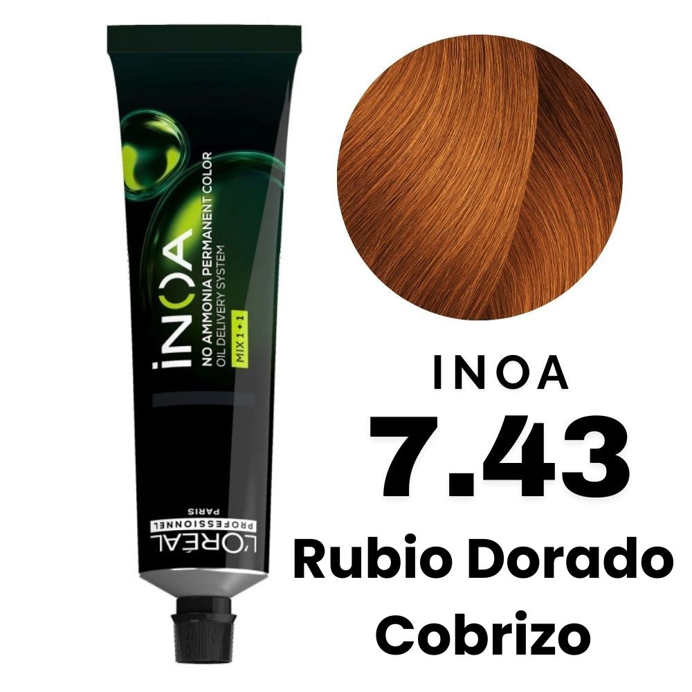 L'Oreal Tinte Inoa Profesional Nro.7.43 Rubio Cobrizo Dorado 60gr