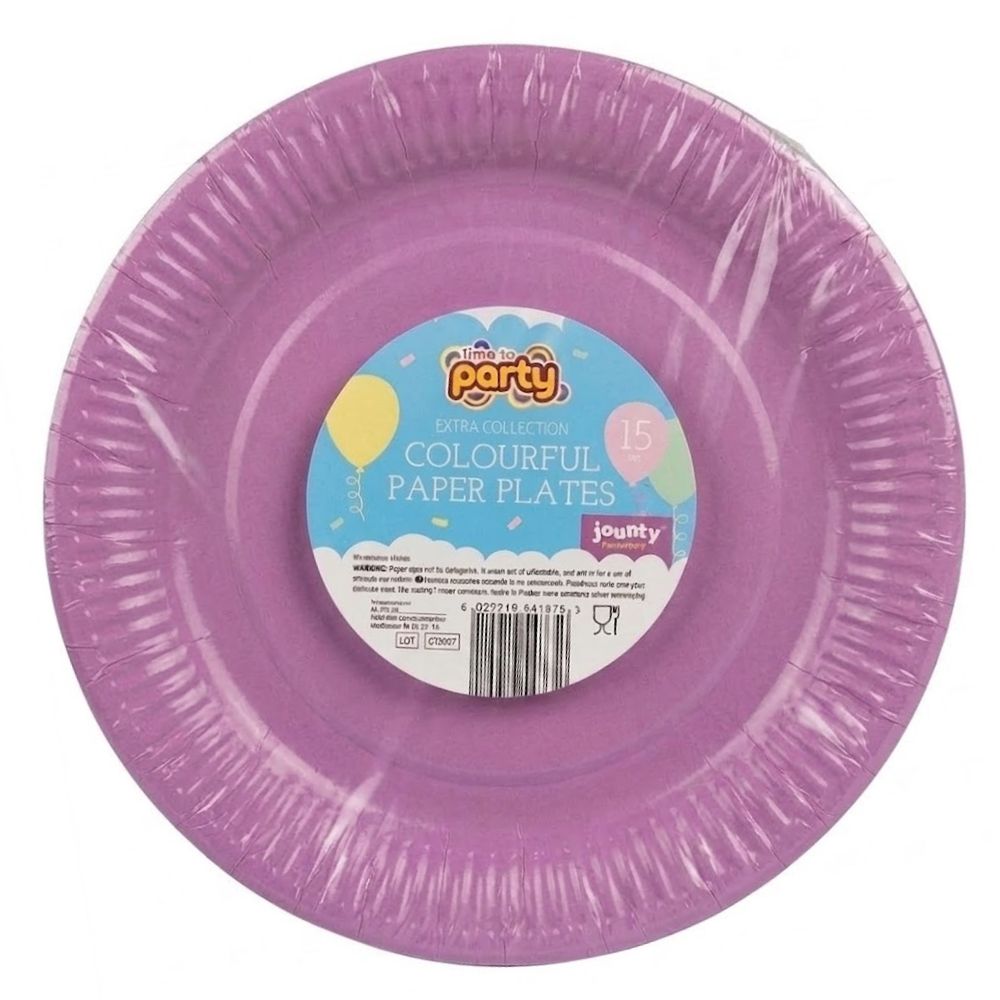 Jaunty Party Platos De Papel Morados 9" 15Und