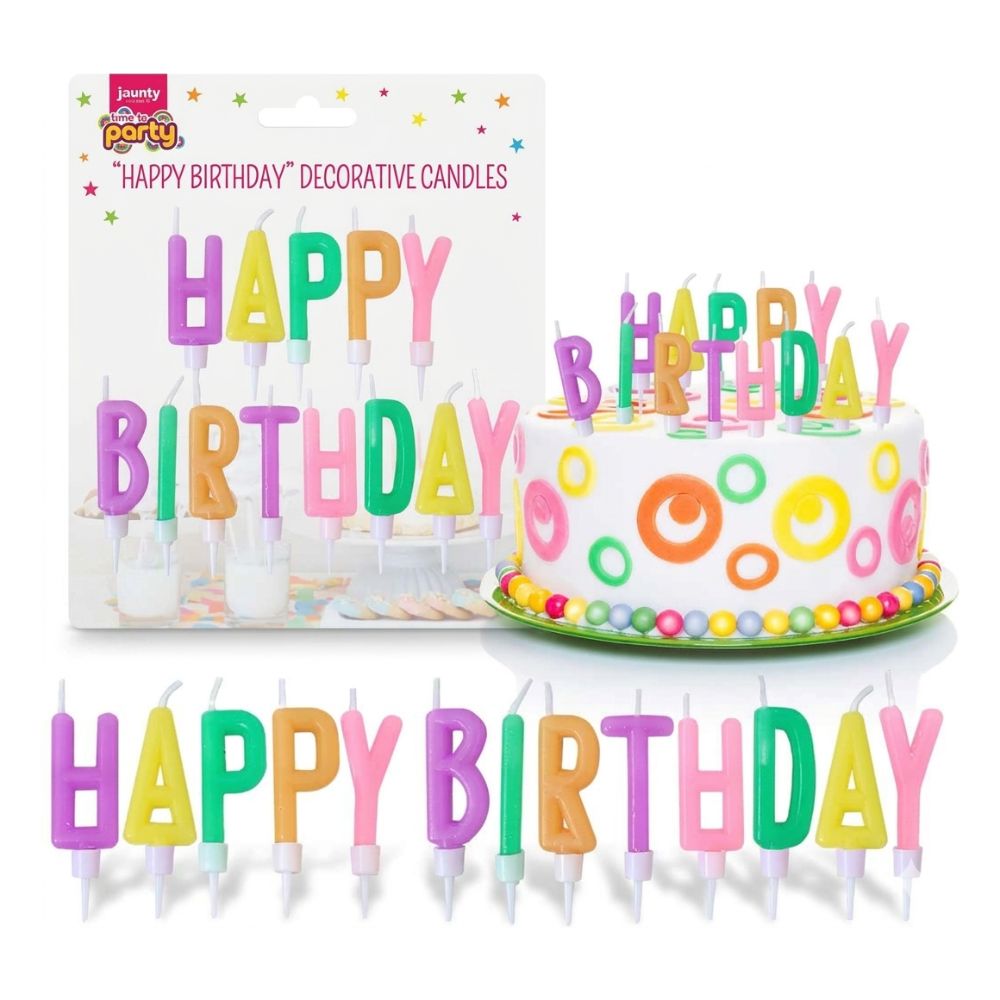 Jaunty Party Ware Velas Decorativas Para Cumpleaños "Happy Birthday"
