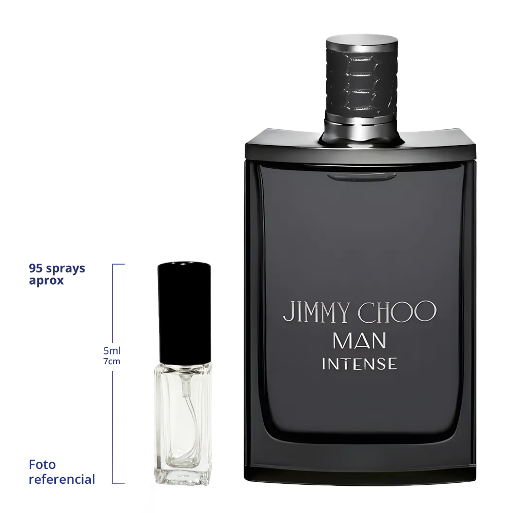 Jimmy Choo Men Intense Decant Travel Size 5ml y 10ml de 75 a 150 Sprays Aprox Eau De Toilette For Men