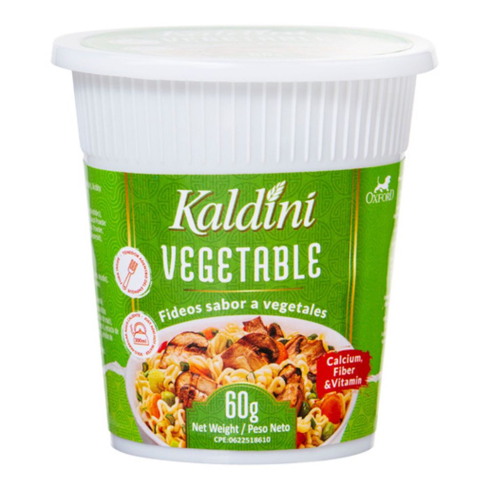 Kaldini Cup Noodles Fideos Sabor A Vegetales 60 gr