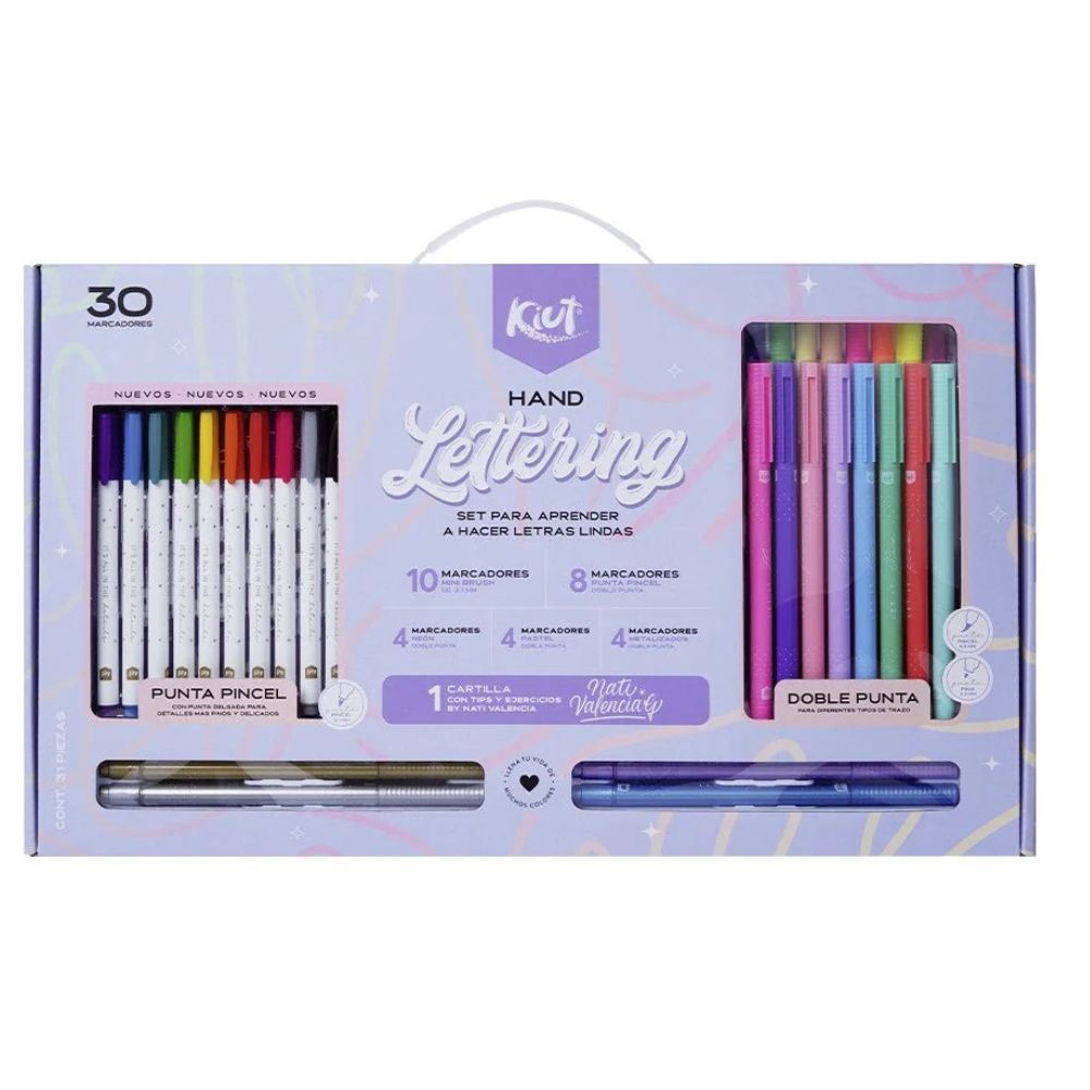 Kiut Kit De Lettering Cartilla+30 Marcadores