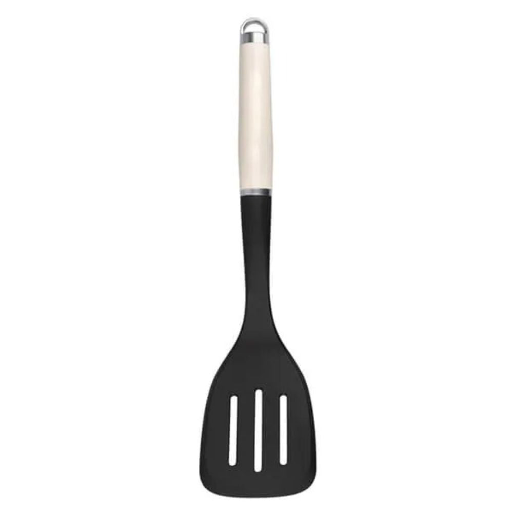 KitchenAid Espatula Ranurada Antiadherente Con Argolla Crema