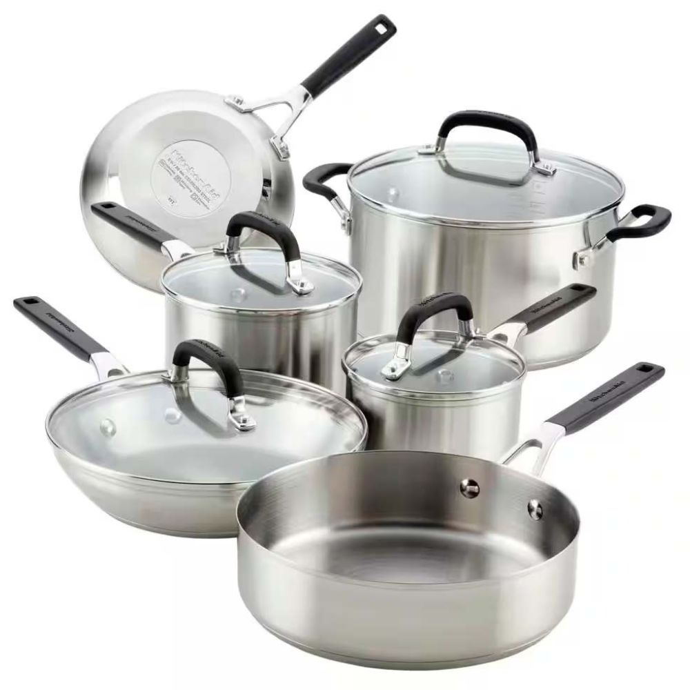 KitchenAid Set De Ollas Y Sartenes De Acero Inoxidable 10Pzs