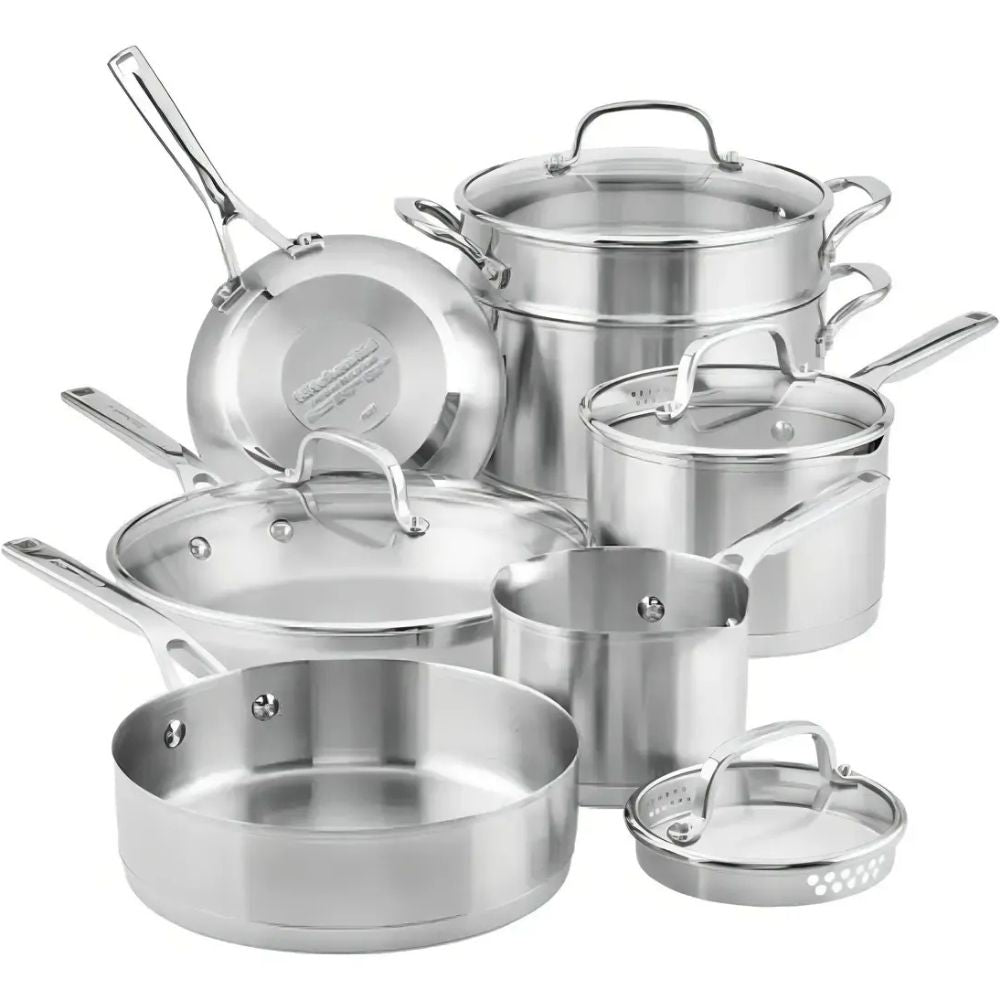 KitchenAid Set De Ollas Y Sartenes De Acero Inoxidable 11Pzs