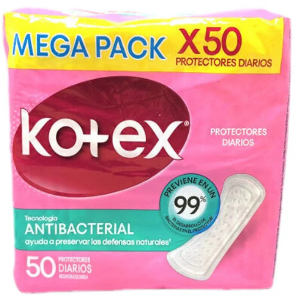 Kotex Protectores Diarios Antibacterial Mega Pack 50