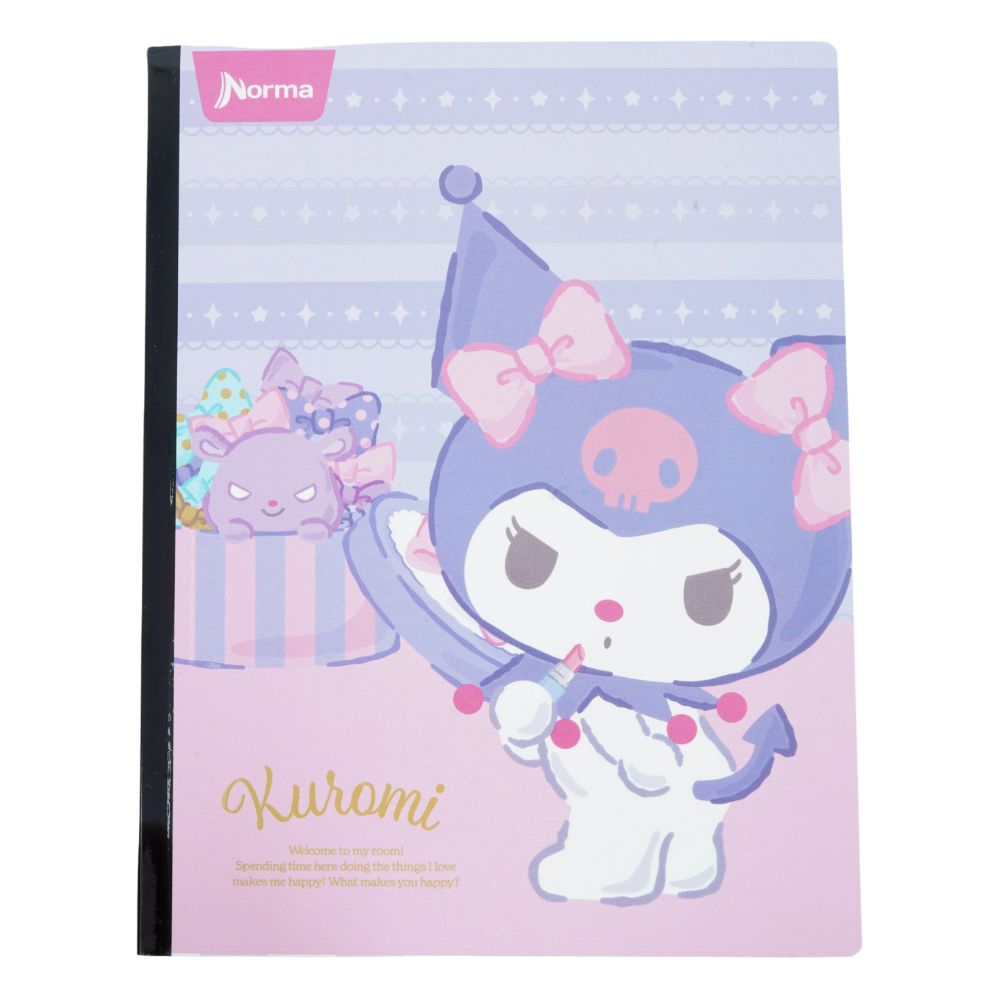 Norma Cuaderno Kuromi Cuadriculado Cosido 100 Hojas Diseño Diseño Lipstick