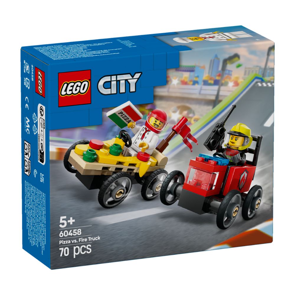 Lego City Pizza Vs. Fire Truck 70Pzas 5+