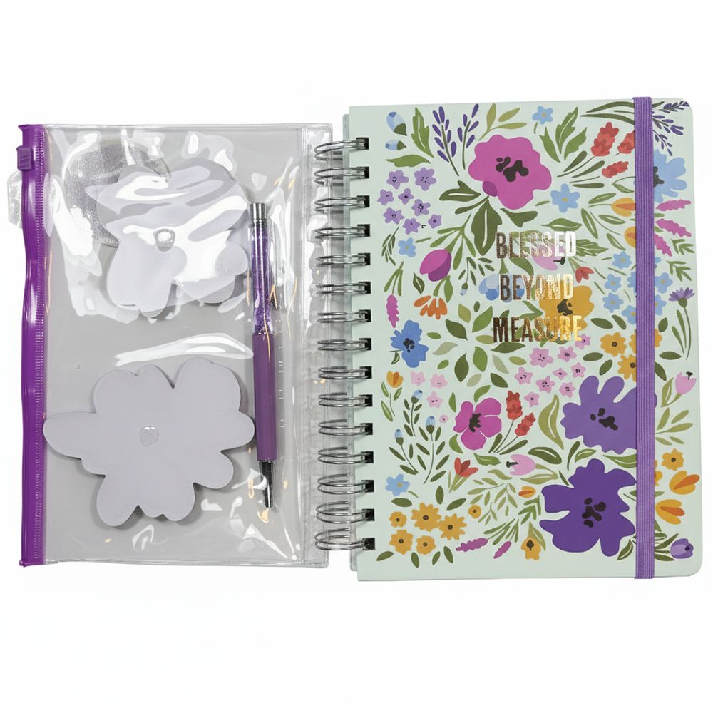 Libreta Espiral Con Bolígrafo Blessed Beyond Measure