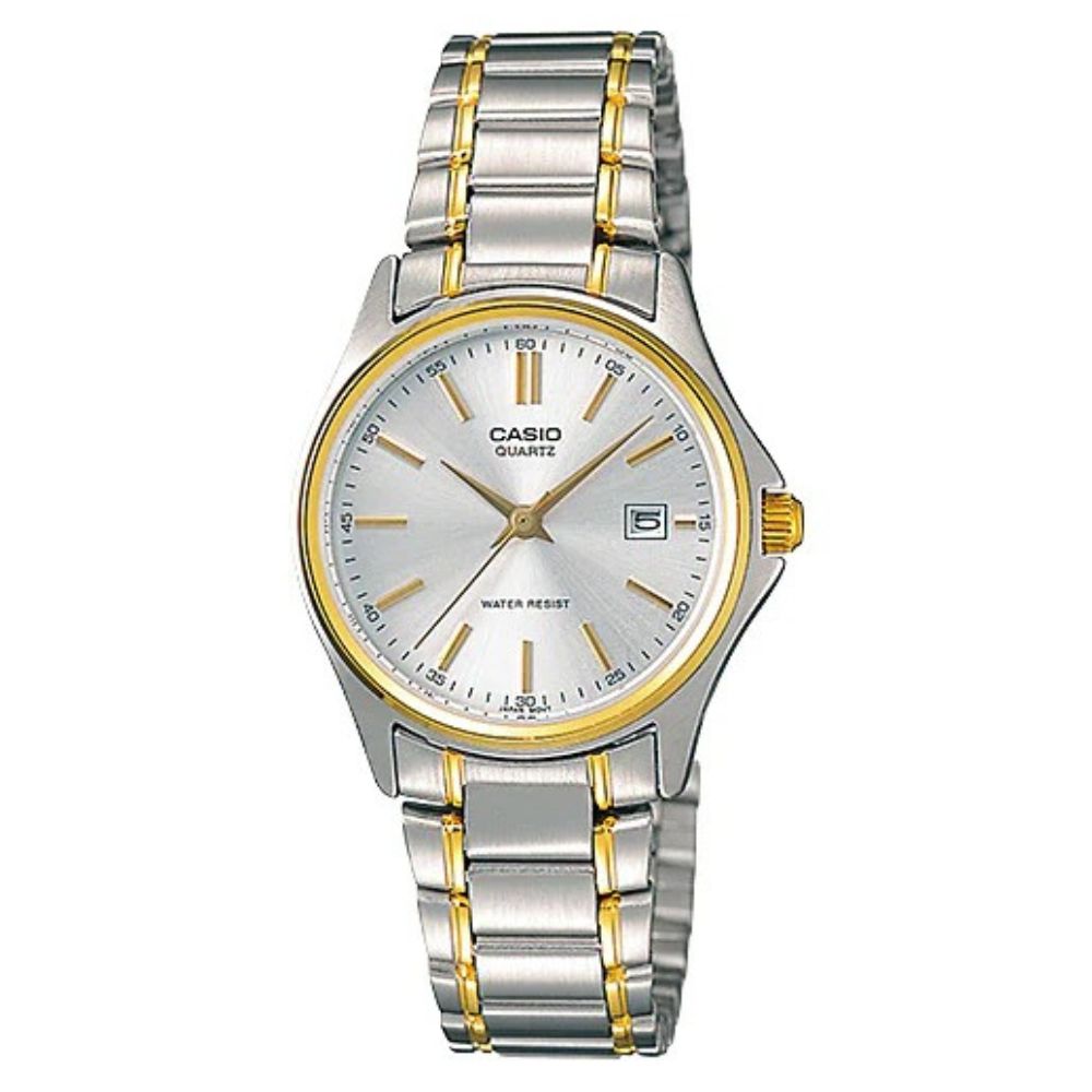 Casio Reloj Casual Correa De Acero Inoxidable Para Dama Silver & Gold