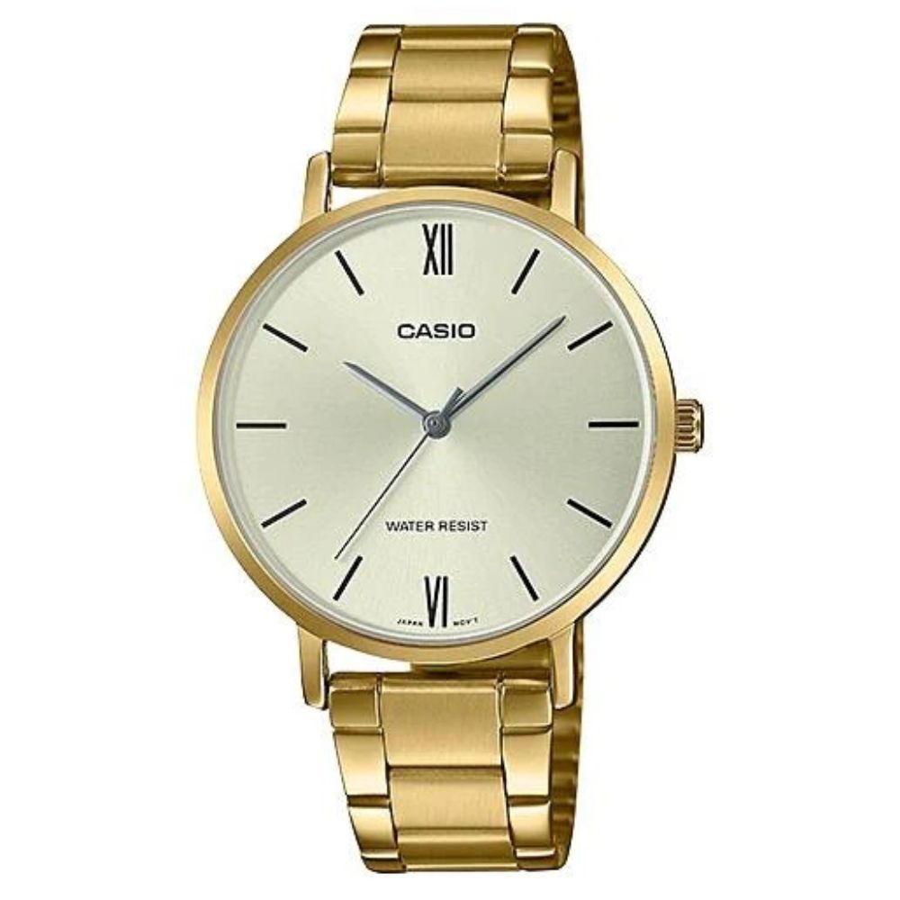 Casio Reloj Casual Correa De Acero Inoxidable Para Dama Gold
