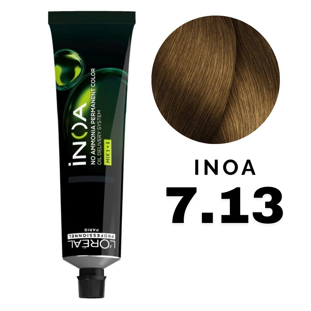 L'Oreal Inoa Profesional Color Rubio Cenizo Dorado Nro. 7.13 60gr