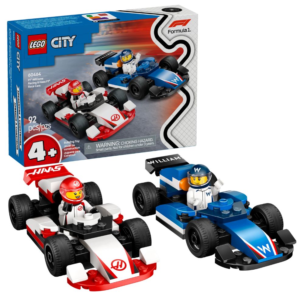 Lego City Formula 1 Williams Racing & Hass Race Cars 92 Pzs 4+