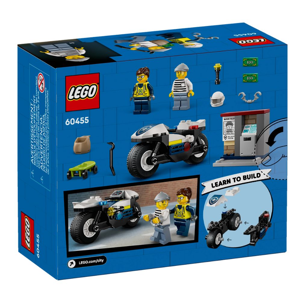 Lego City Police Motorcycle 65 Pzs 4+