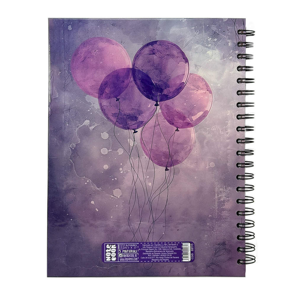 Fantasy Notebook Cuaderno 5 Materias Tapa Dura Diseños Surtidos
