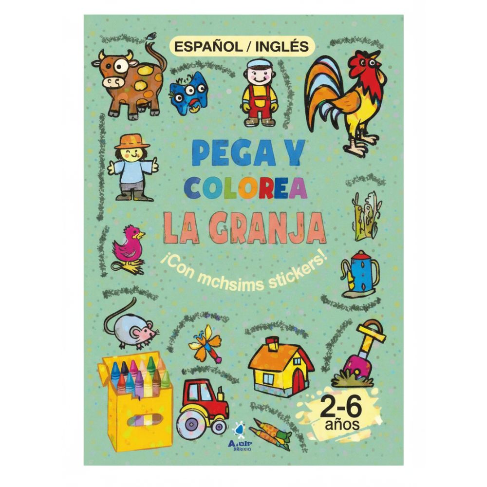 Libro Para Niños Pega Y Colorea De La Granja 2-6+