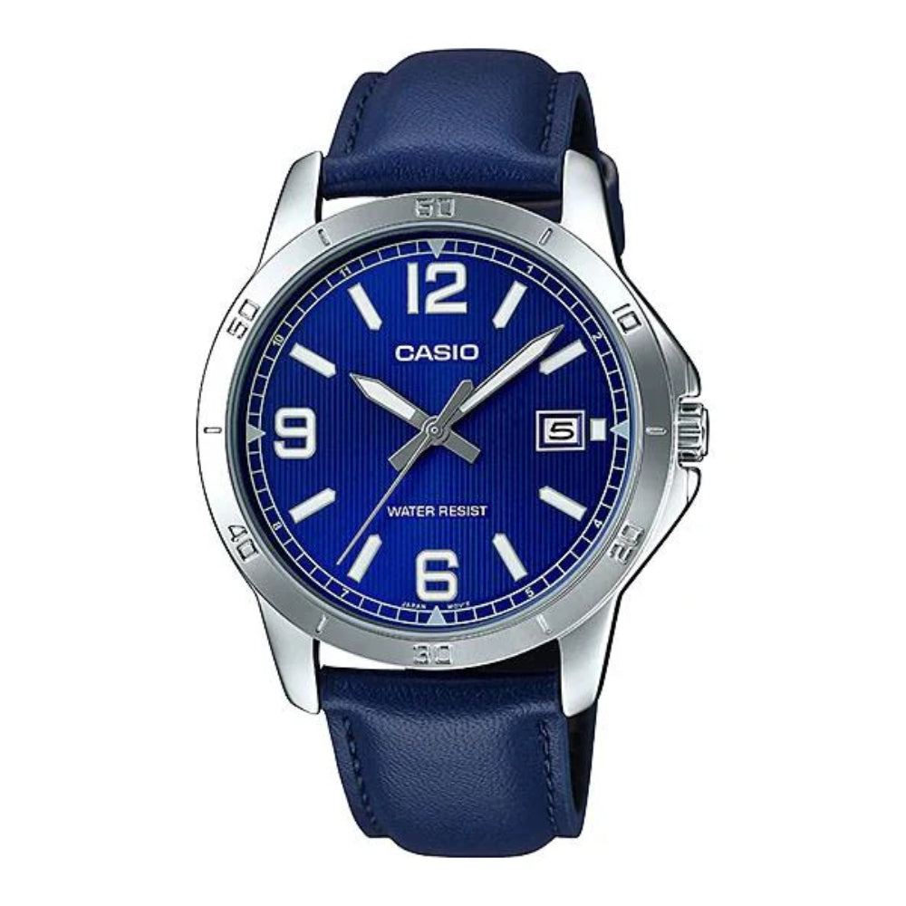 Casio Reloj Casual Correa De Cuero Blue