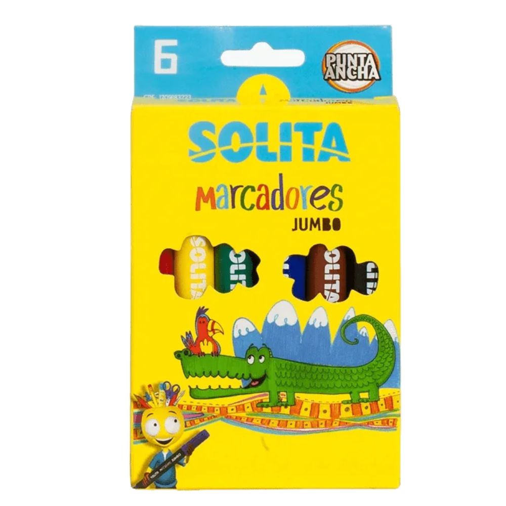 Solita Marcadores Jumbo Punta Ancha 6 Pzas