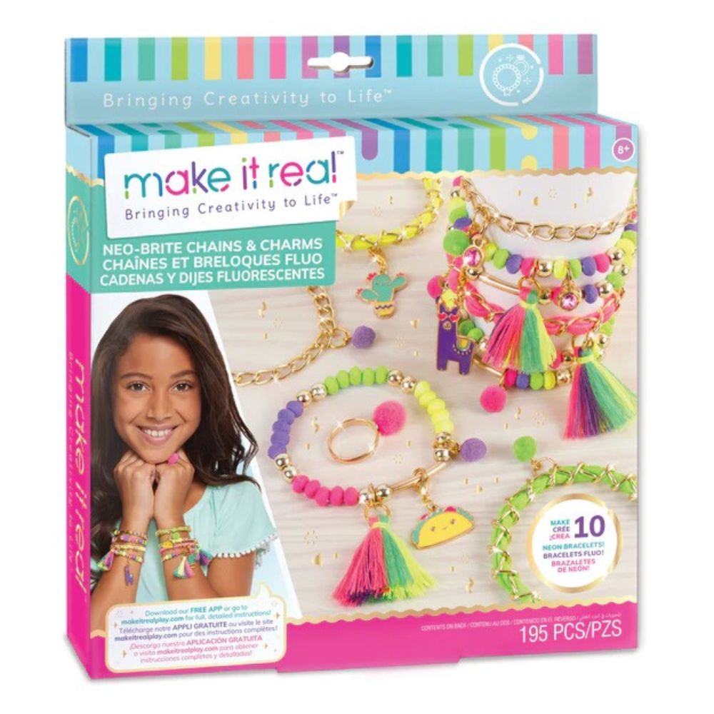 Make It Real Cadenas Y Dijes Fluorescentes 8+ 195Pzs