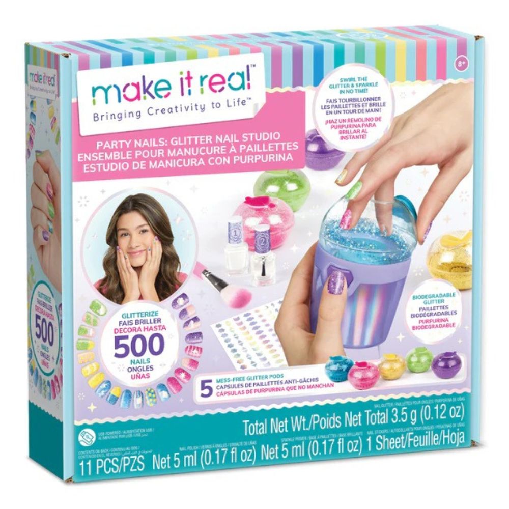 Make It Real Estudio De Manicura Con Glitter 8+ 11Pzs