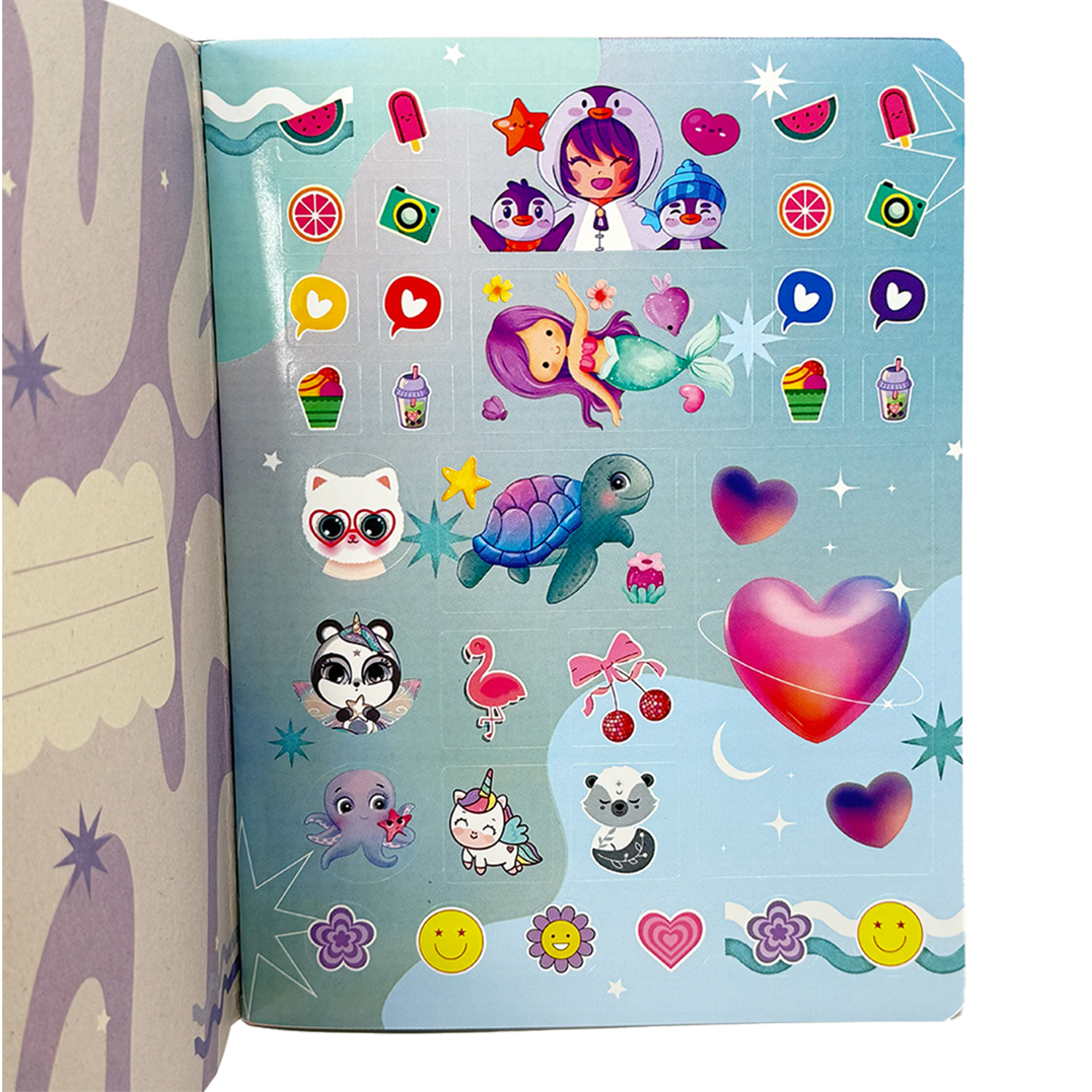 Norma Cuaderno Cosido Cuadriculado 100 Hojas Con Stickers Diseño No Rain No Flower