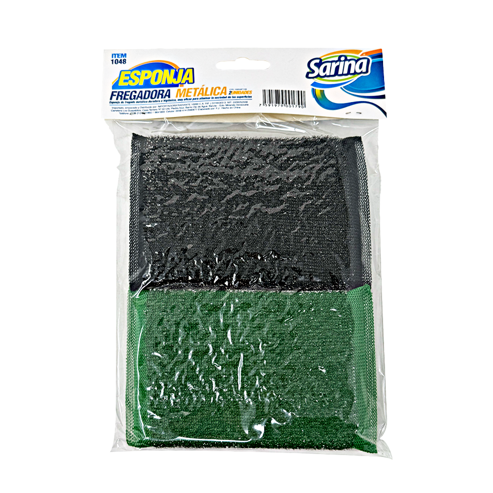 Esponja Fregadora Metálica Sarina 2 Und