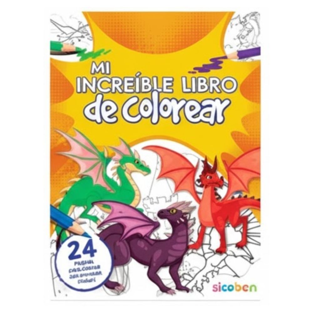 Mi Increíble Libro De Colorear Para Niños Dragones 24pag