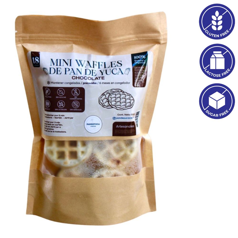 Mini Waffles De Chocolate Sin Azucar 18 Und