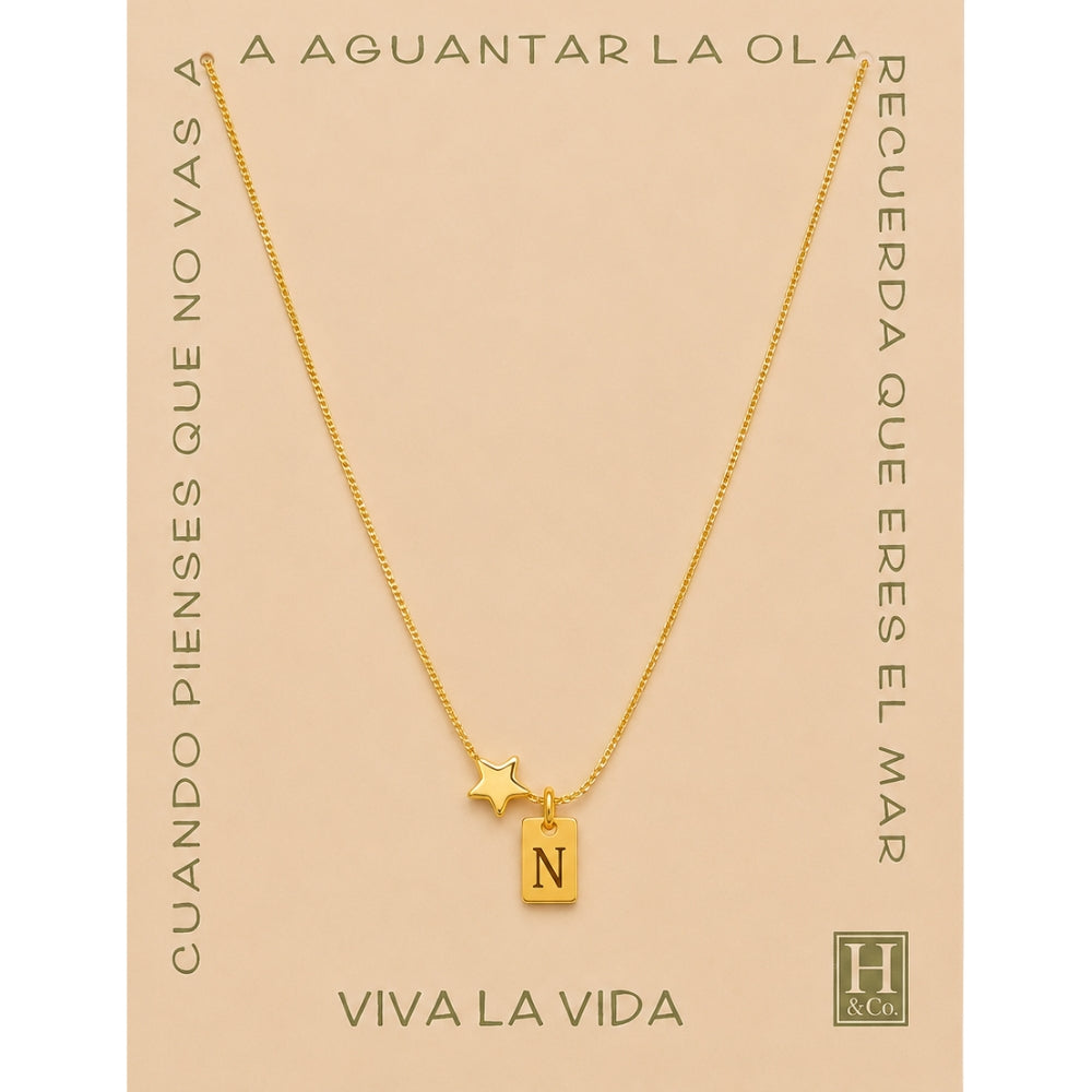 H&Co Collar de Cadena Plaquita Inicial N