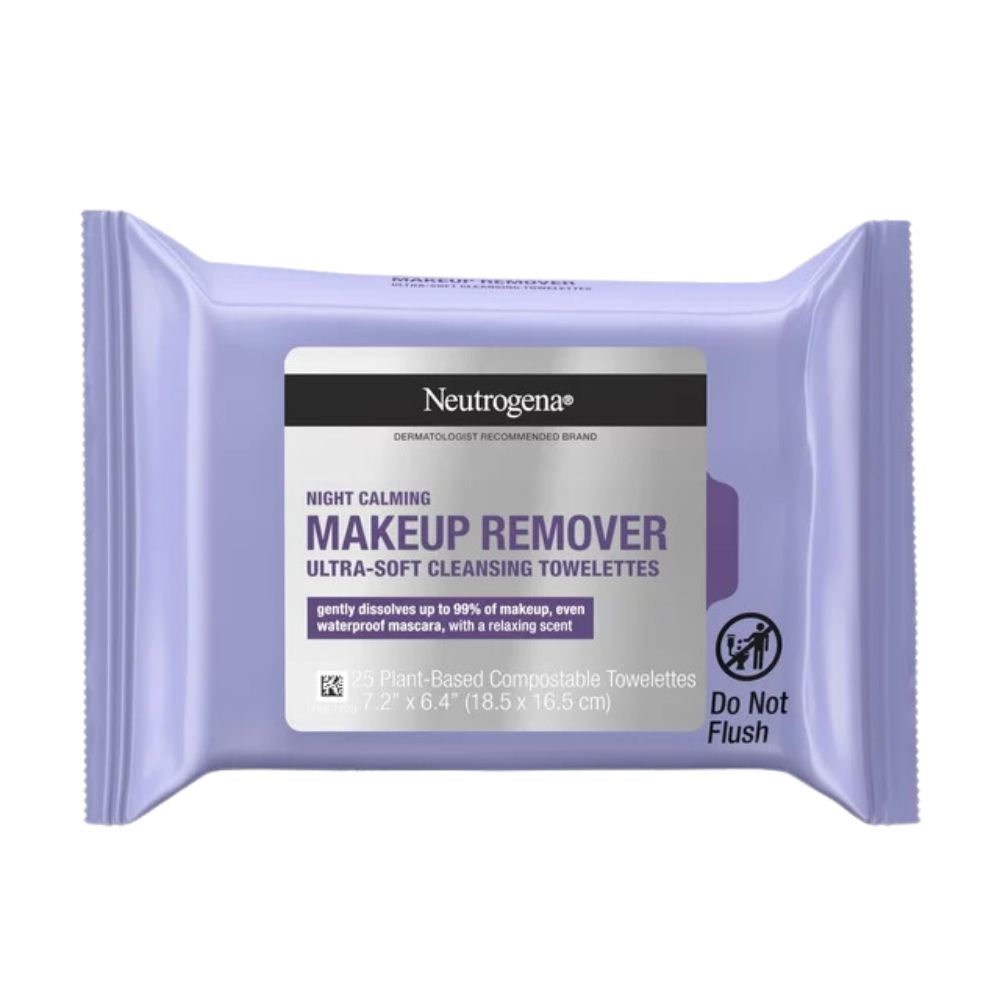 Neutrogena Makeup Remover Night Calming Ultra Soft Cleansing 25 Toallitas Wipes 18.5x16.5cm