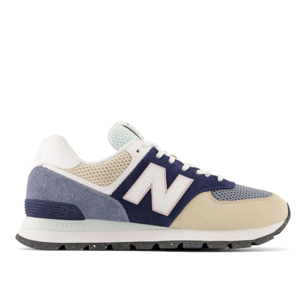 New Balance Lifestyle 574 Rugged Azul Y Beige Zapato Para Caballero
