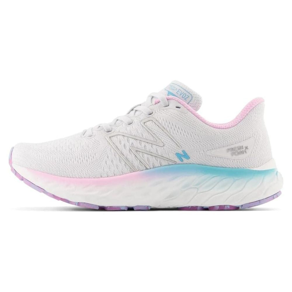 New Balance Running Evoz Blanco Y Azul Zapato Para Damas