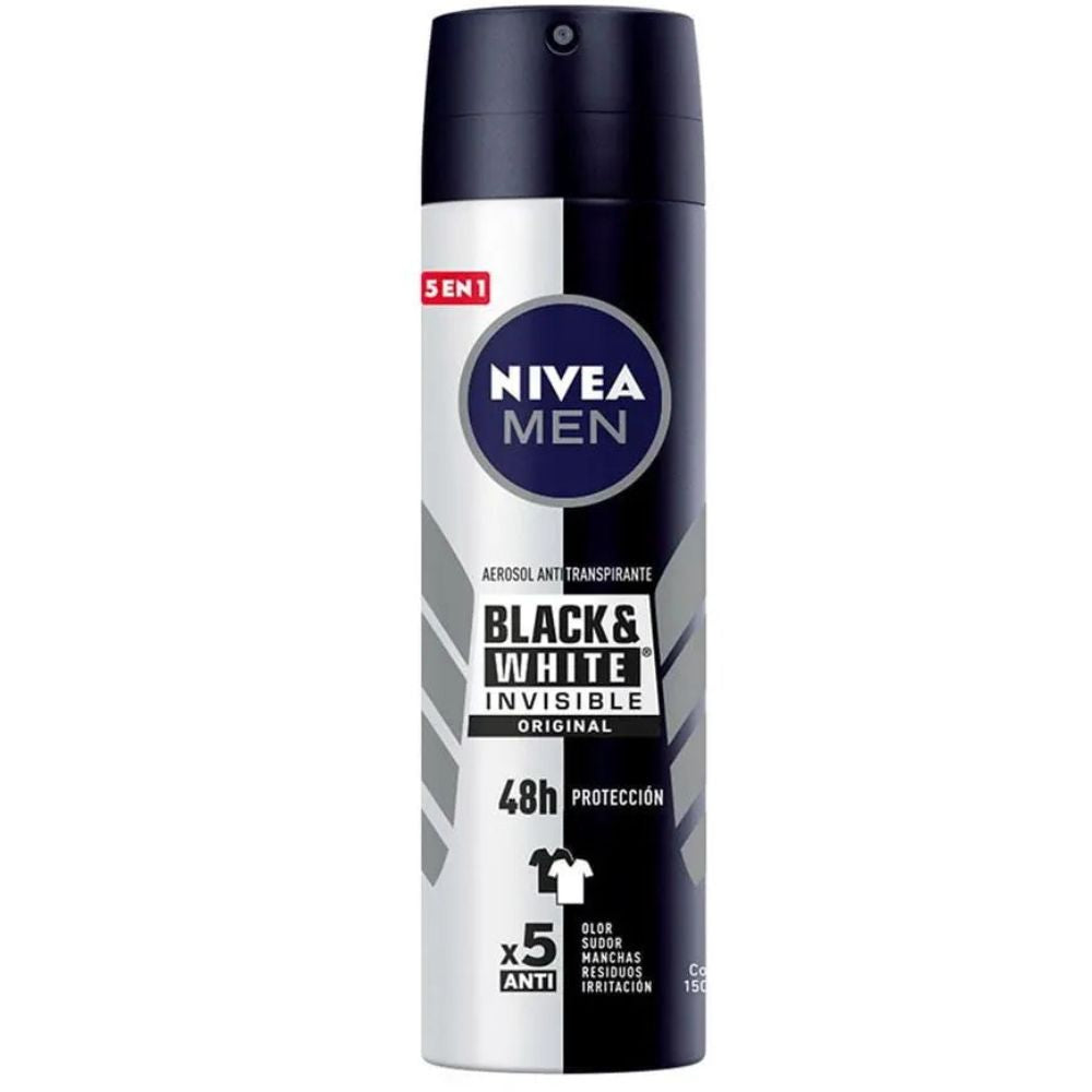 Nivea Desodorante en Aerosol Men Black & White Original Antitranspirante 150ml
