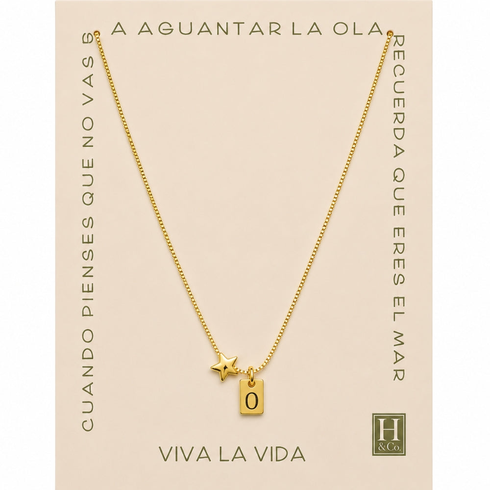 H&Co Collar de Cadena Plaquita Inicial O