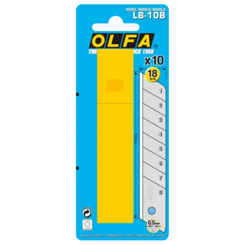 Olfa Cuchillas De Repuesto Para Exacto LB-10B de 18 mm x 10Und