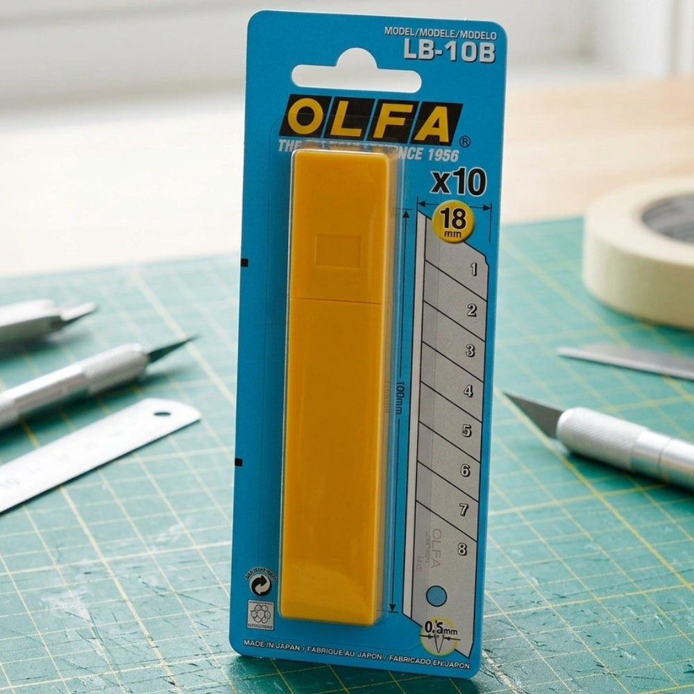Olfa Cuchillas De Repuesto Para Exacto LB-10B de 18 mm x 10Und