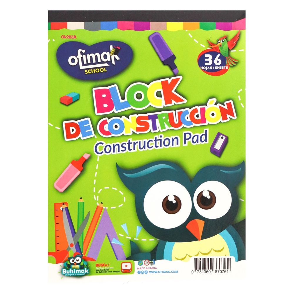 Ofimak Block De Construcción Escolar Colores Surtidos 36 Hojas