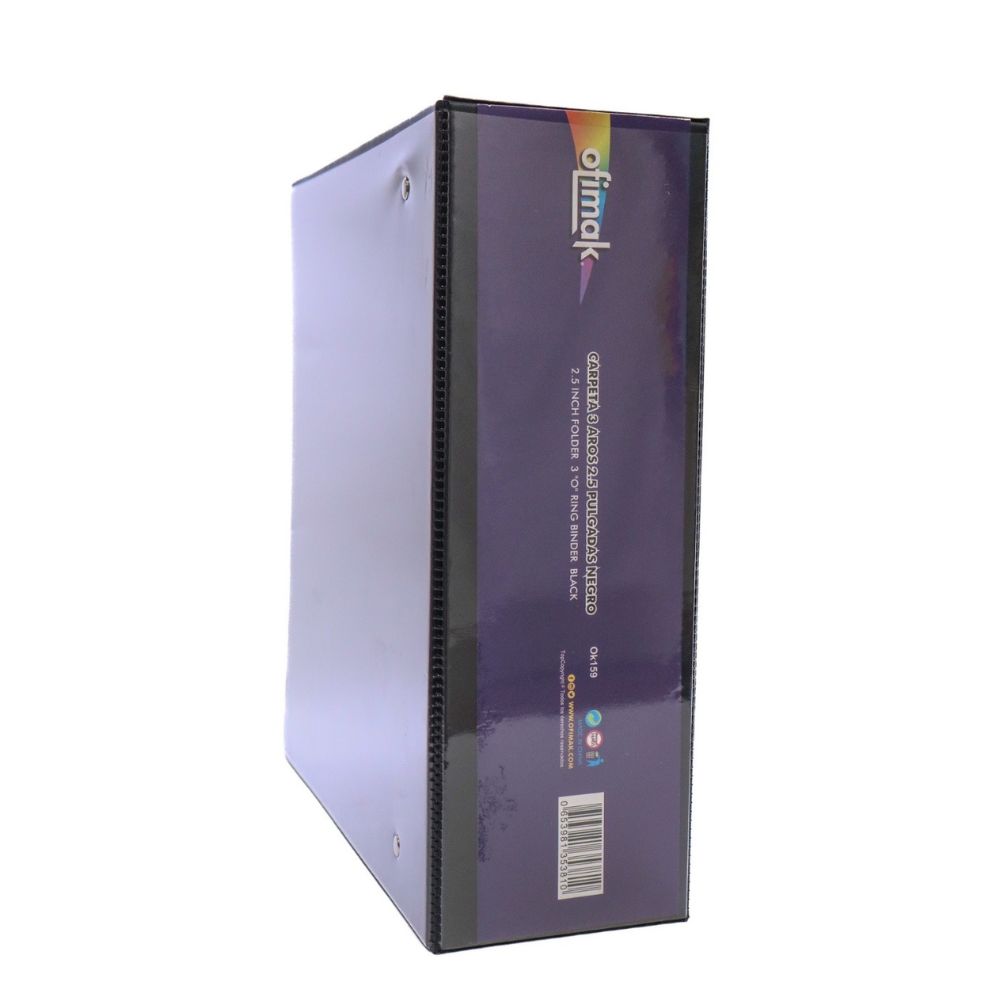 Ofimak Carpeta 3 Aros Negra 2 1/2" Tamaño Carta