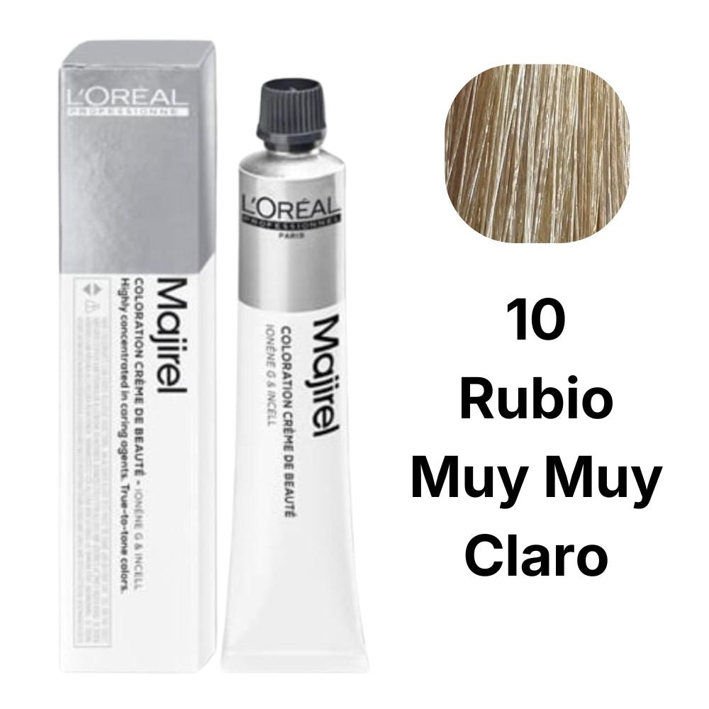 Tinte Loreal Majirel 10 Rubio Muy Muy Claro 50 ml